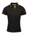 PR619 Premier Ladies Contrast Coolchecker® Piqué Polo Shirt Black / Lime Green colour image